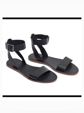 Madewell Boardwalk Sandals – Black Leather, Size 7.5, Worn Once, EUC